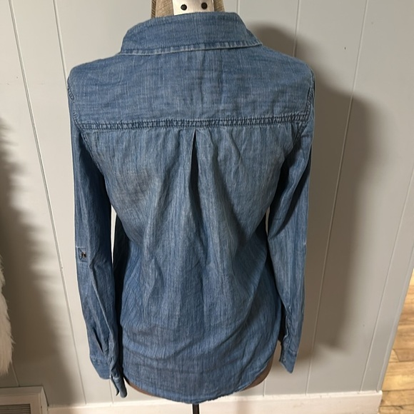 Arizona Jean Company Women's Blue Snap Front Denim Jacket Size S - Picture 3 of 7